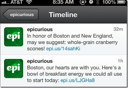 Epicurious Tweets