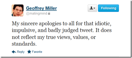 Geoffrey Miller Apology