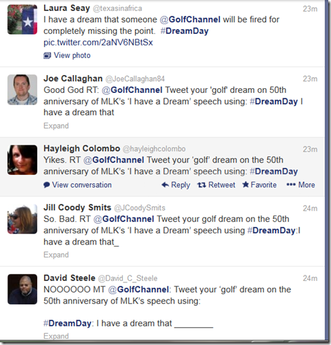 Golf Channel MLK Tweets
