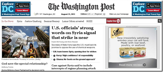 Washington Post Syria Front Page