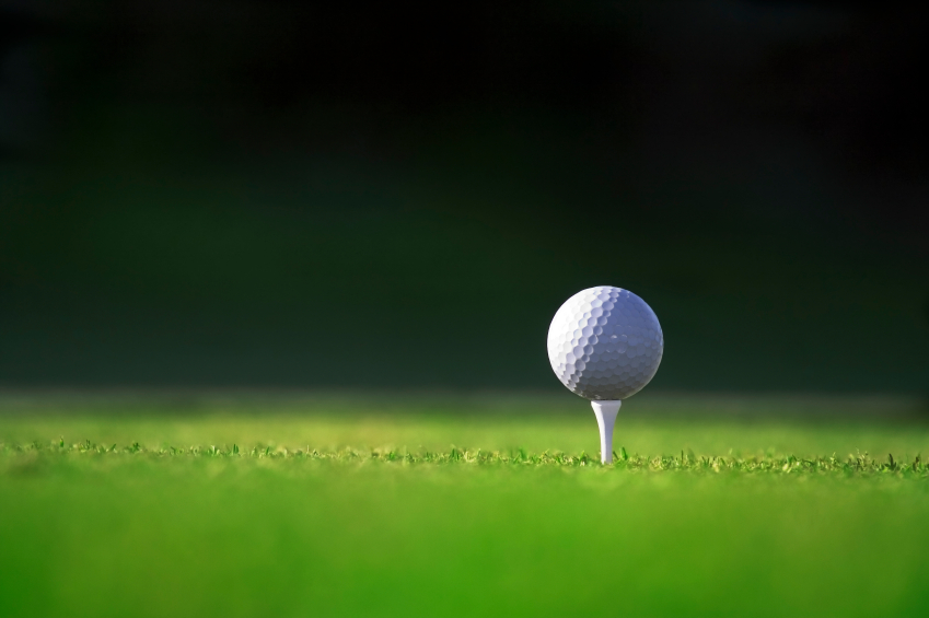 Golf Ball on Tee PPT Size from iStockPhoto
