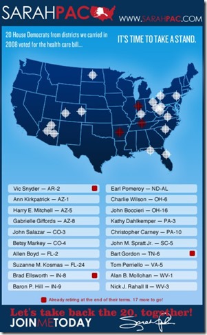 Sarah Palin's Crosshairs Map