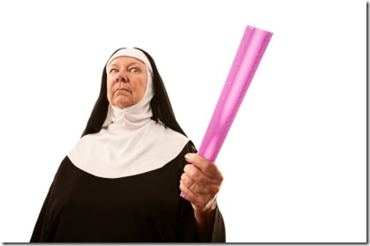 Angry Nun with Ruler