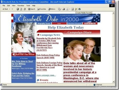 Elizabeth Dole 1999 Website