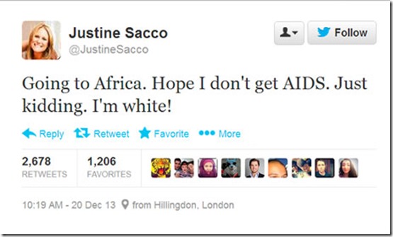 Justine Sacco Tweet