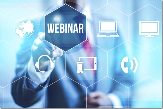 Webinar online concept pointing finger