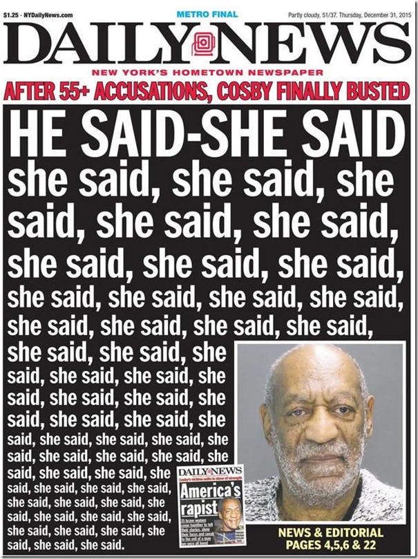 Bill Cosby New York Daily News Cover