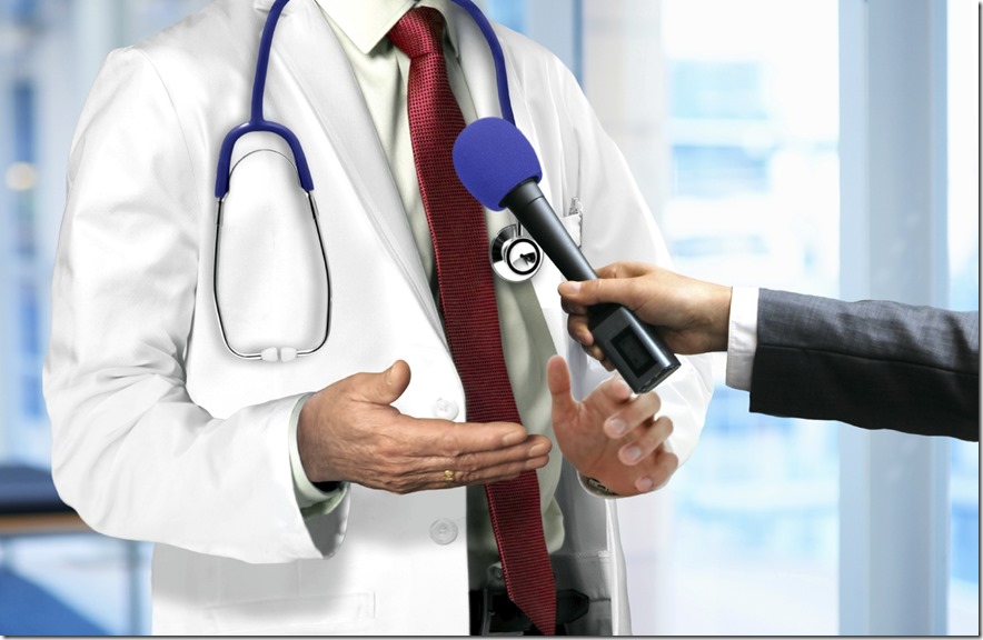Doctor Talking to Microphone