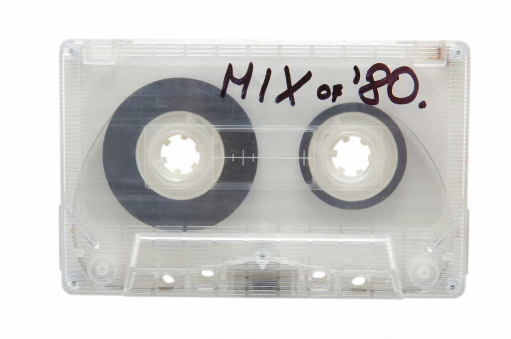 Audio cassette tape, isolated in white