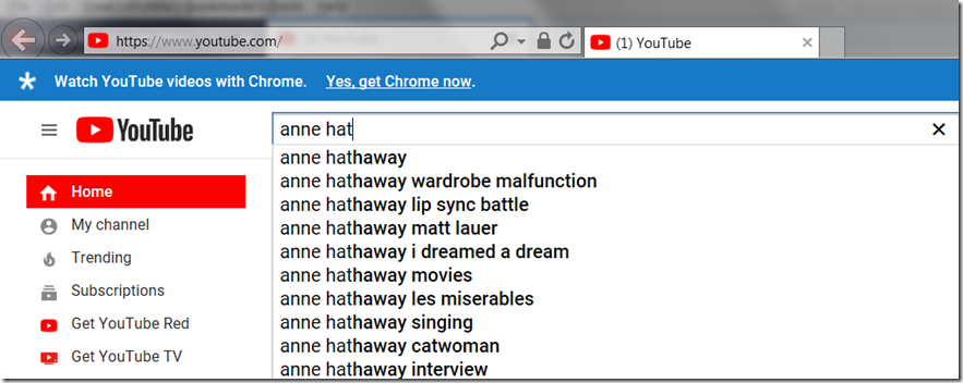 Anne Hathaway YouTube Search