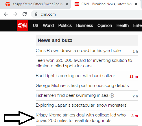 Screenshot of CNN