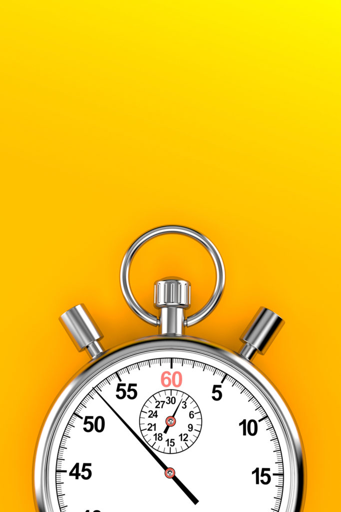 Stopwatch on orange background