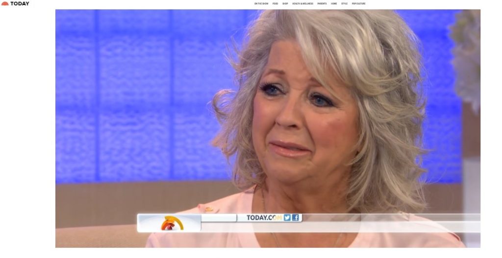 Screenshot of Paula Deen apologizing on NBC's Today show