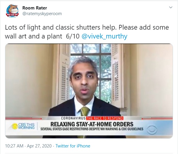 Screen shot of Vivek Murthy