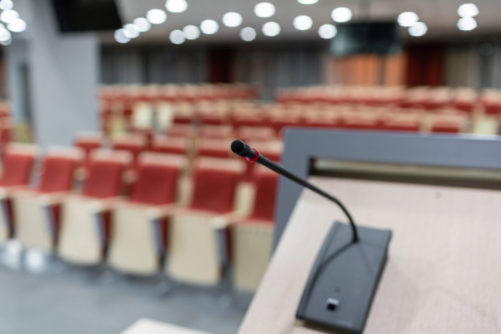 microphone on a lectern