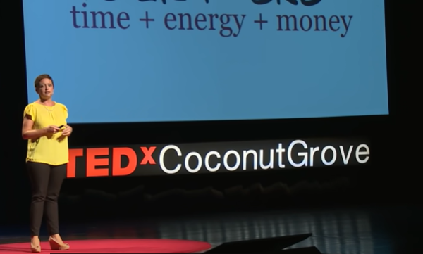 Screenshot of Sarah Knight at TEDx talk