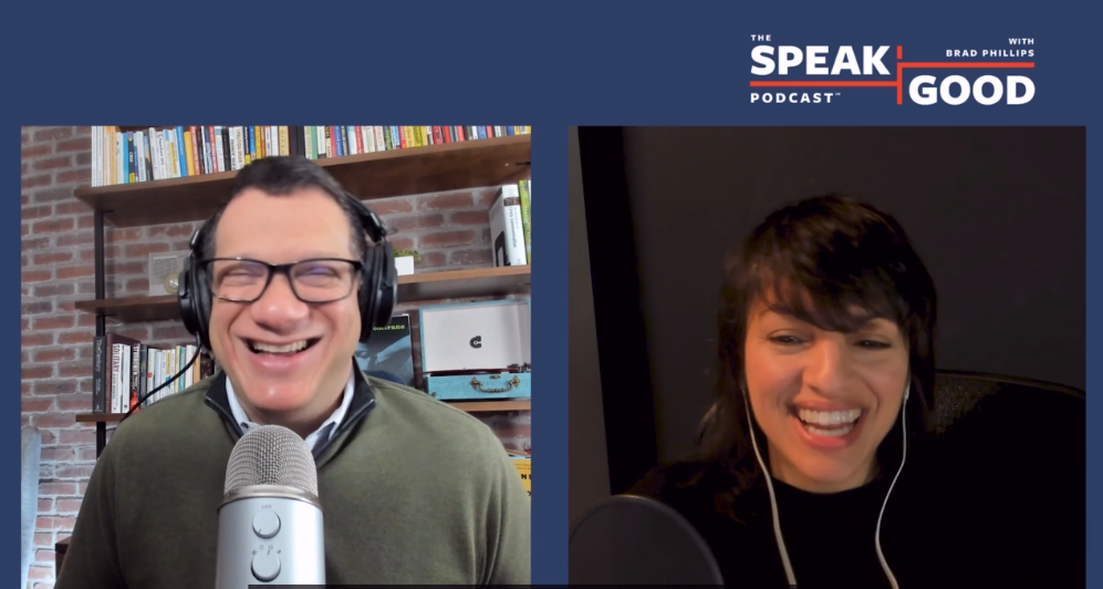 Screenshot of Brad Phillips and Monica Guzman The Speak Good Podcast