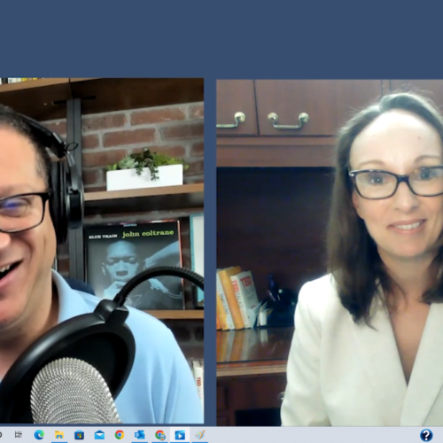 Screenshot of Brad Phillips and Christina Mozaffari for The Speak Good Podcast